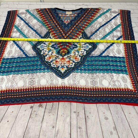 Asa Kaftans Women Kaftan Top Size Large Kimono Artsy Floral Boho C043 -13 - Picture 4 of 16